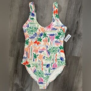 NWT Old Navy Tropical Print One-Piece Swimsuit